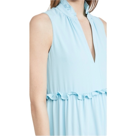 Amanda Uprichard x Revolve Ice Blue Wilma Midi Dress Tiered Ruffles Relaxed XL - Picture 6 of 16